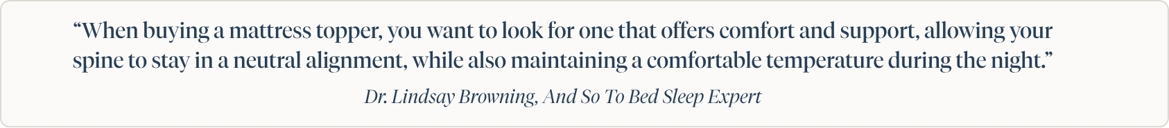 Dr Lindsay Browning Sleep Expert Advice on Mattress Topperd